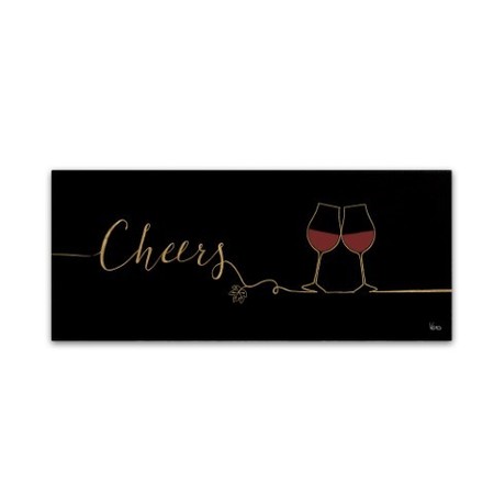 Veronique Charron 'Underlined Wine I Black' Canvas Art,8x19